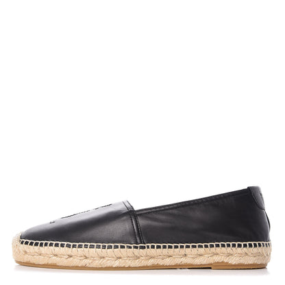 Saint Laurent Lambskin Mens Monogram Espadrilles 39 Black 1 of 9