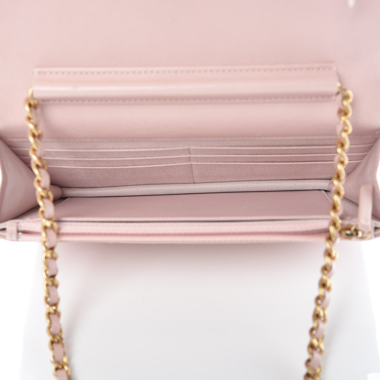 Chanel Calfskin Chevron Quilted Wallet On Chain WOC Pink 5 of 10