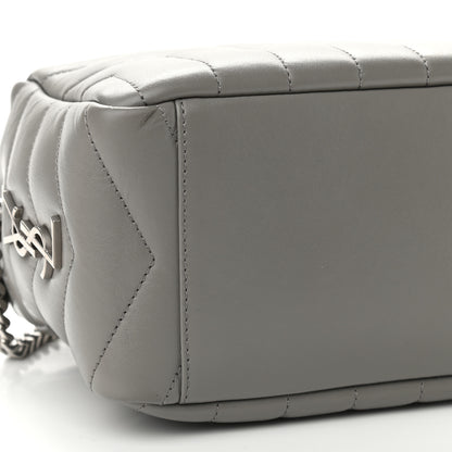 Saint Laurent Calfskin Y Quilted Monogram Small Loulou Bowling Bag Light Gray 8 of 10