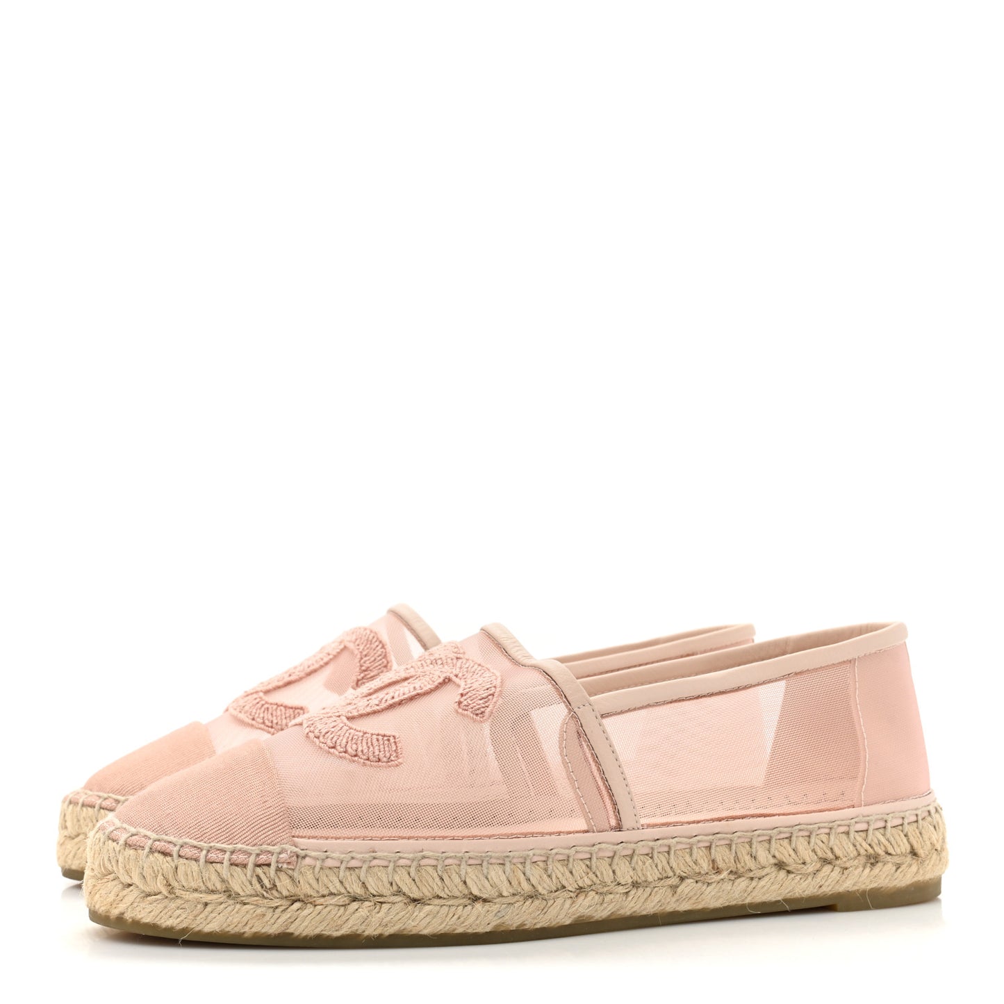Mesh Grosgrain CC Espadrilles 39 Pink