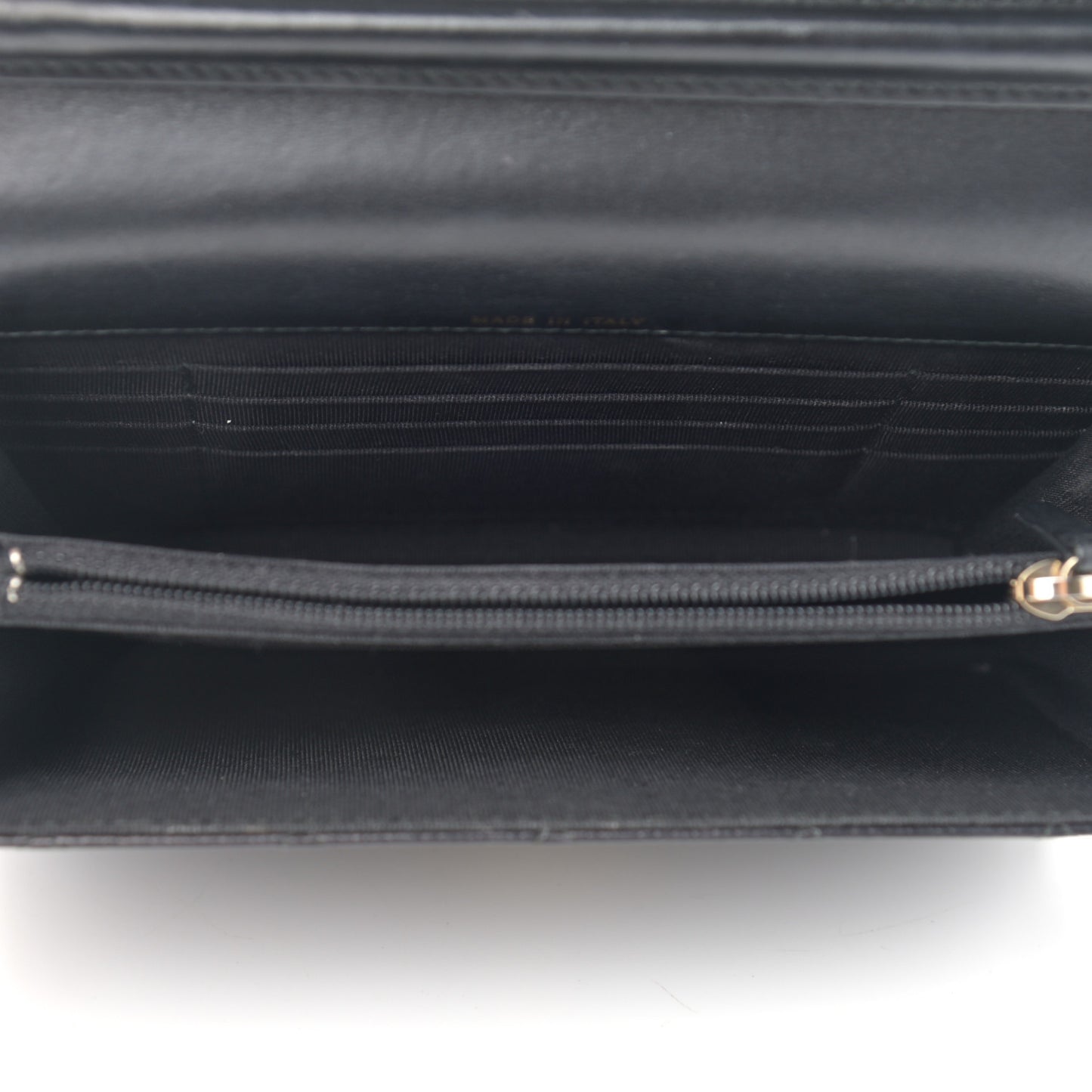 Letter Calfskin Embossed Quilted Square Wallet On Chain WOC Black