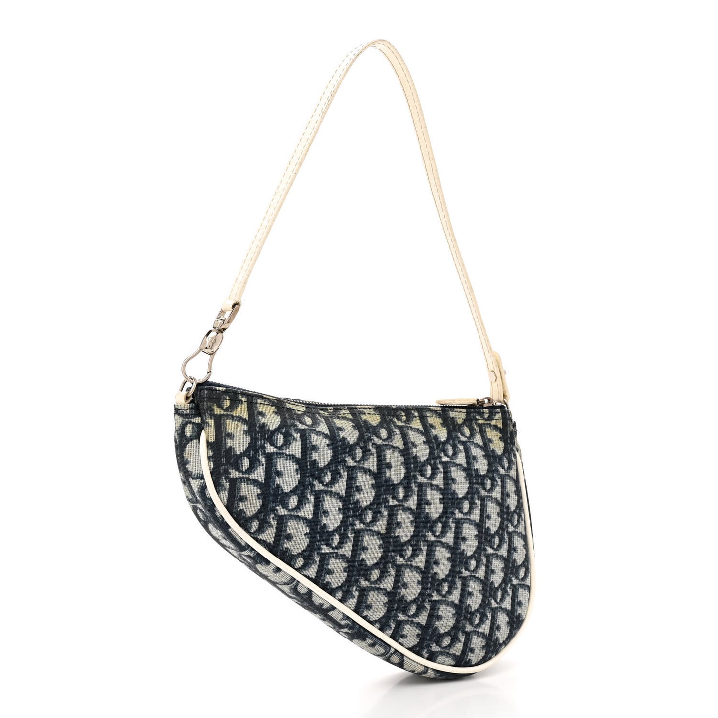 Monogram Mini Saddle Pochette White Blue