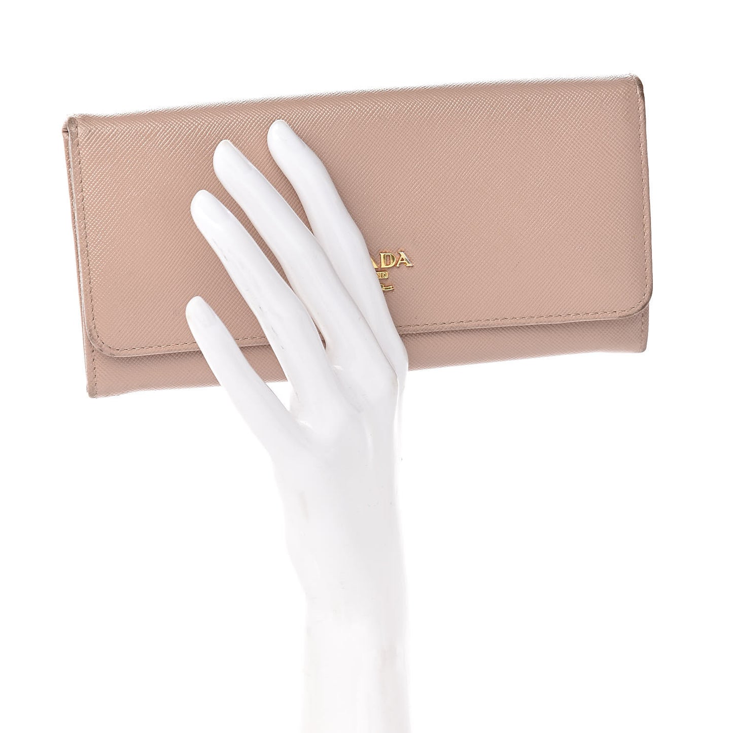 Saffiano Metal Continental Flap Wallet Cammeo