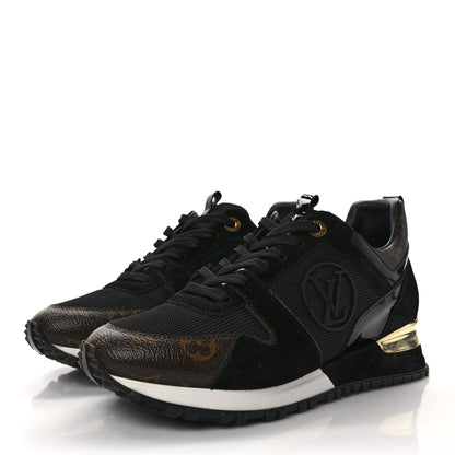 Louis Vuitton Suede Monogram Run Away Sneakers 38.5 Black 3 of 10