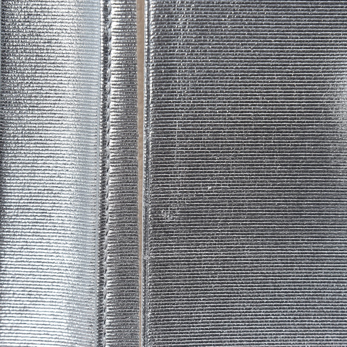 Metallic Grosgrain Intrecciato Continental Wallet Silver