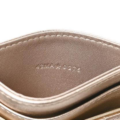 Christian Dior Metallic Calfskin Cannage Lady Dior Freesia Card Holder Gold 7 of 8