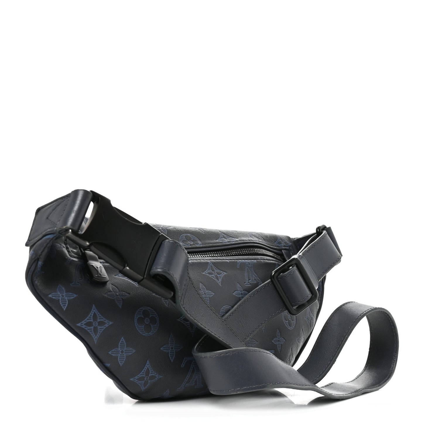 Calfskin Monogram Shadow Discovery Bumbag PM Navy Blue