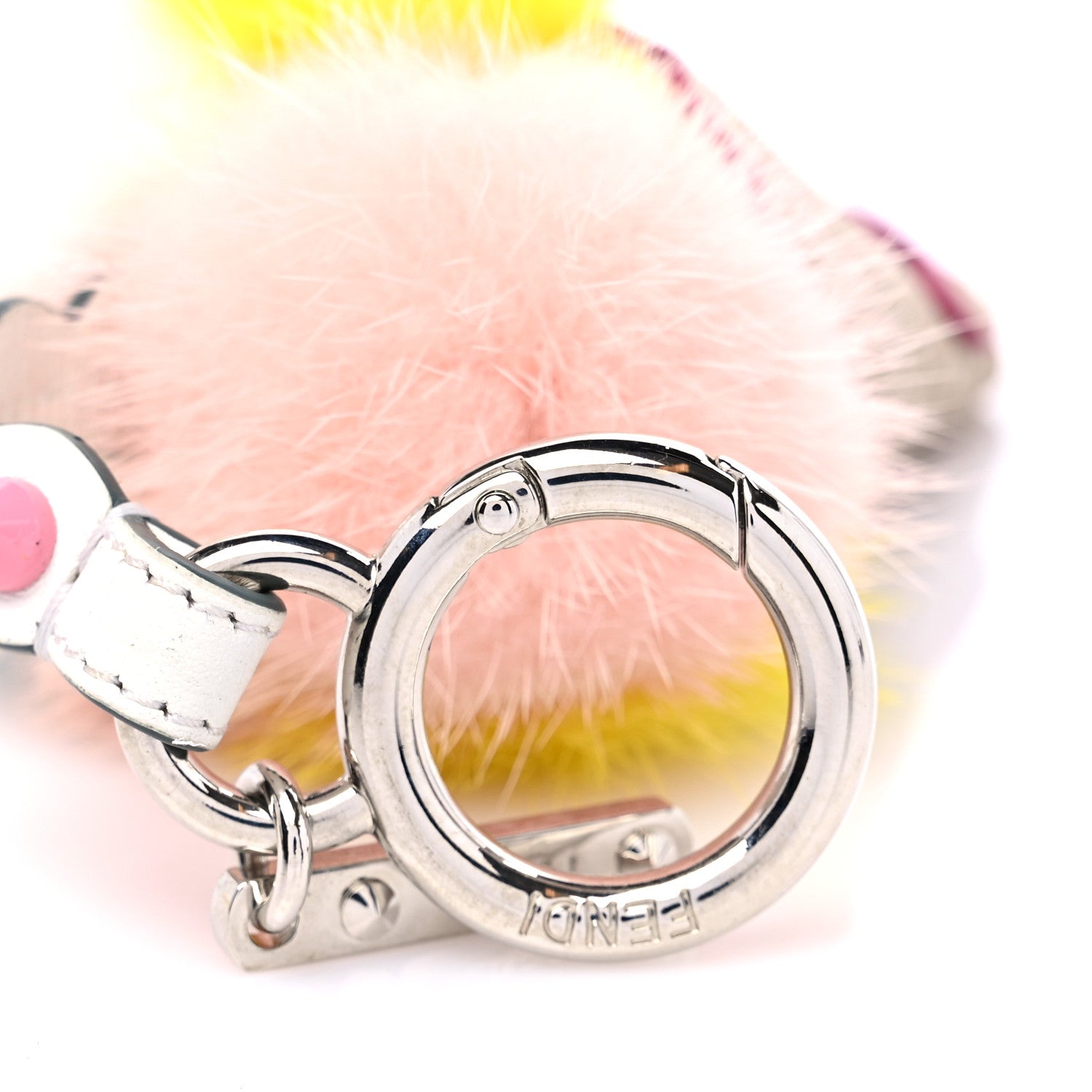 Fendi Mink Fur Calfskin Fun Fair Ice Cream Cone Bag Charm Beige Multicolor 3 of 3