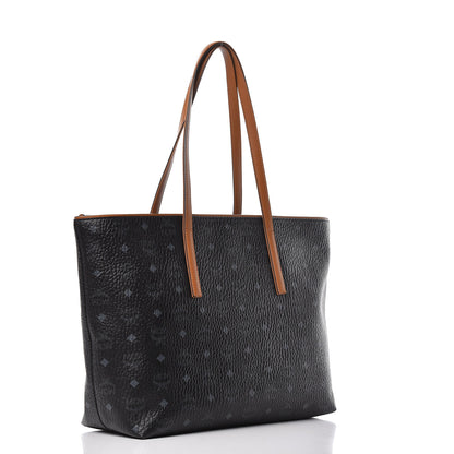 MCM Visetos Medium Anya Shopper Tote Black 3 of 14