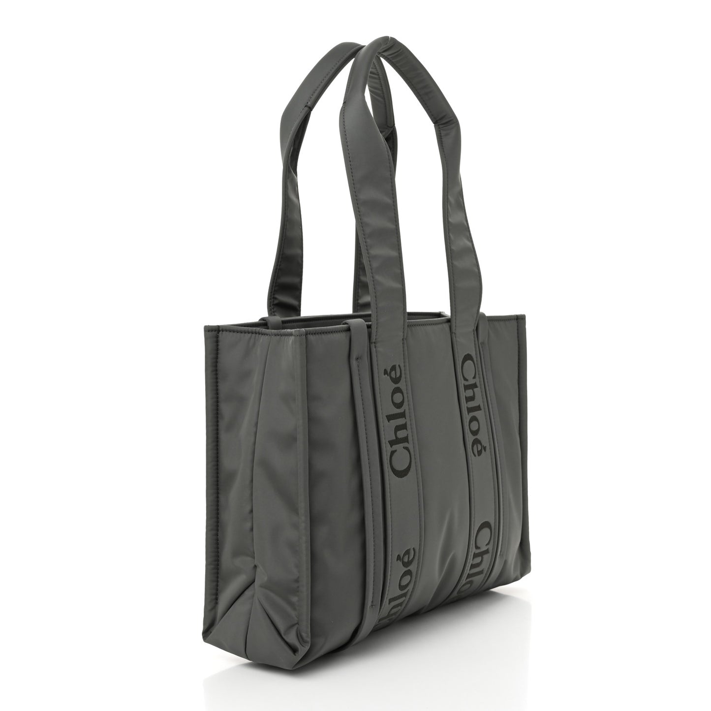 Recycled Nylon Medium Woody Ribbon Tote Elephant Grey