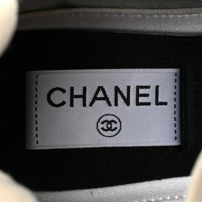 Chanel Fabric Suede Calfskin Mesh Womens CC Sneakers 40 Black Blue Ivory 8 of 13