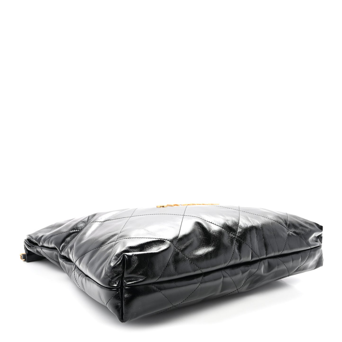 Shiny Calfskin Quilted Chanel 22 Black