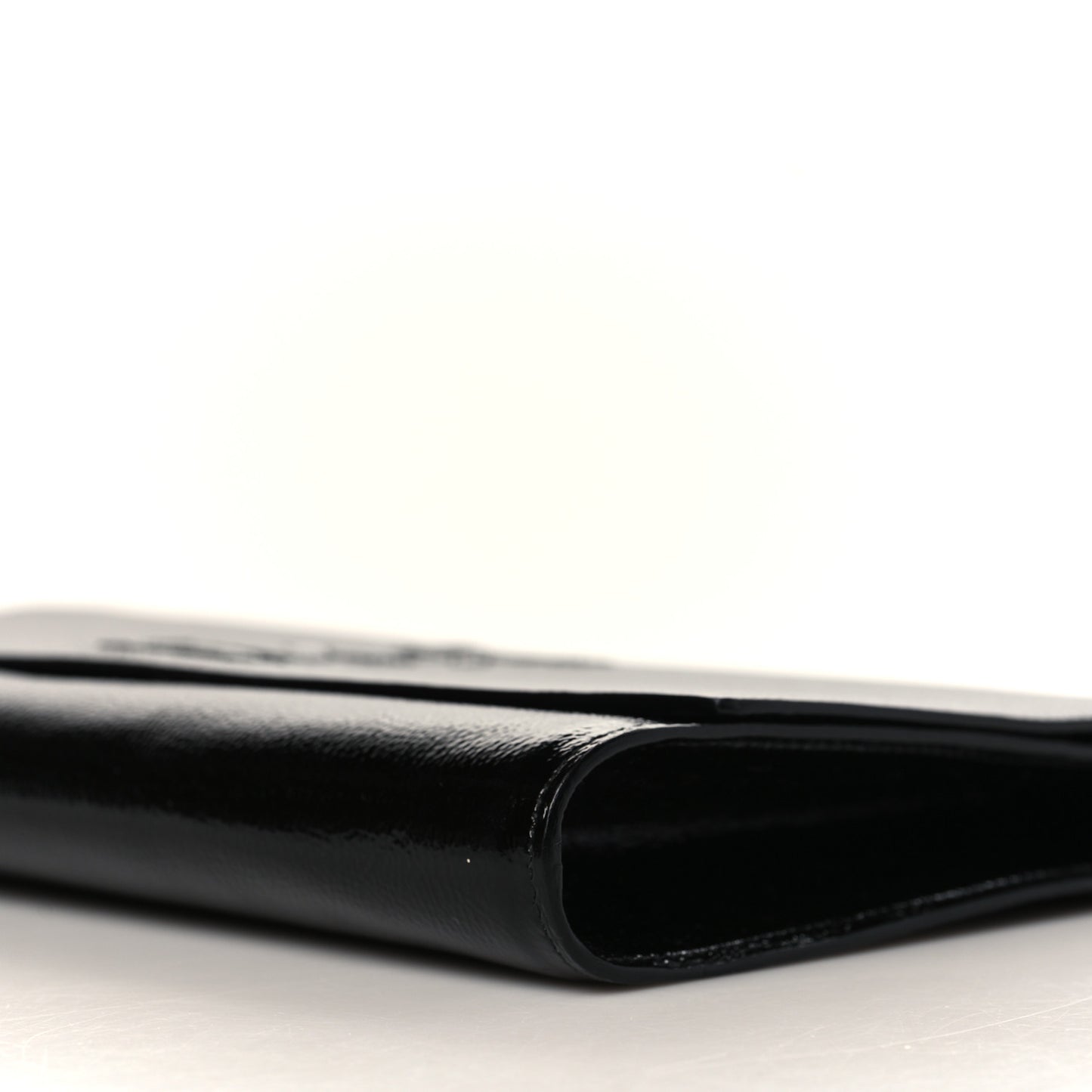 Textured Patent Monogram Large Belle De Jour Clutch Black