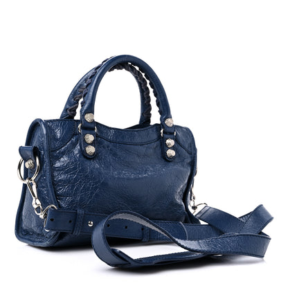 Balenciaga Agneau Giant 12 Silver Hardware Mini City Bleu Roi 3 of 11