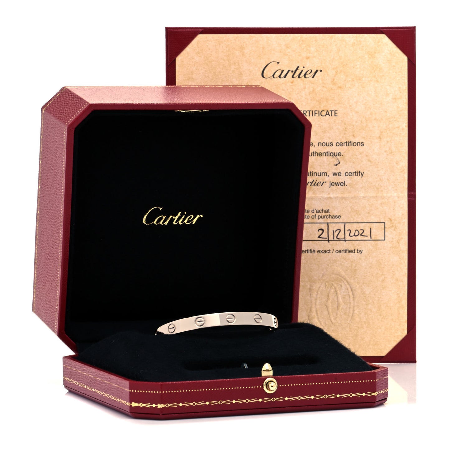 18K White Gold LOVE Bracelet 16
