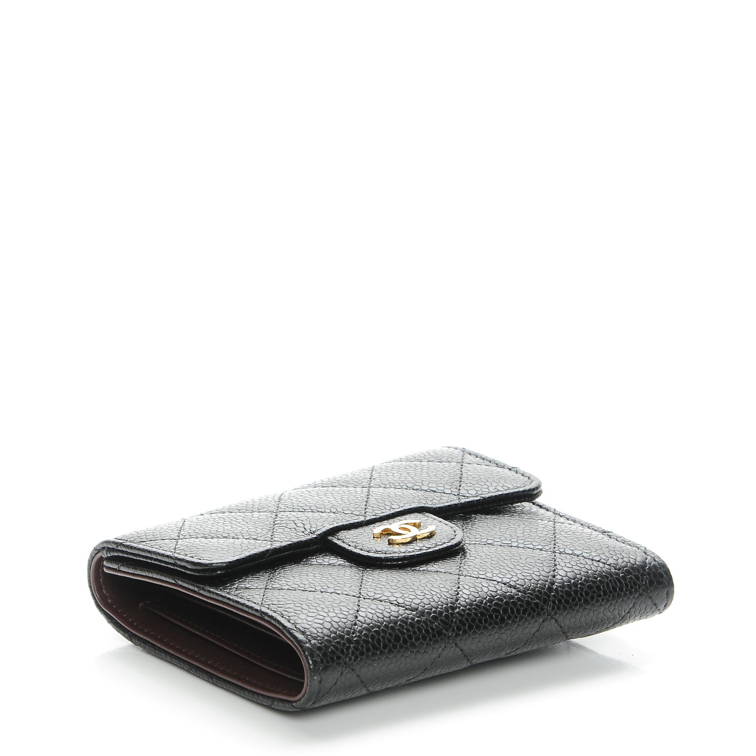 Chanel Caviar Quilted Compact Flap Wallet Black 4 of 8