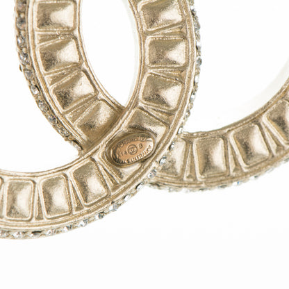Chanel Baguette Crystal CC Brooch Gold 4 of 4