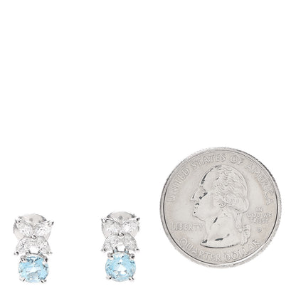 Tiffany Platinum Diamond Aquamarine Victoria Earrings 2 of 4