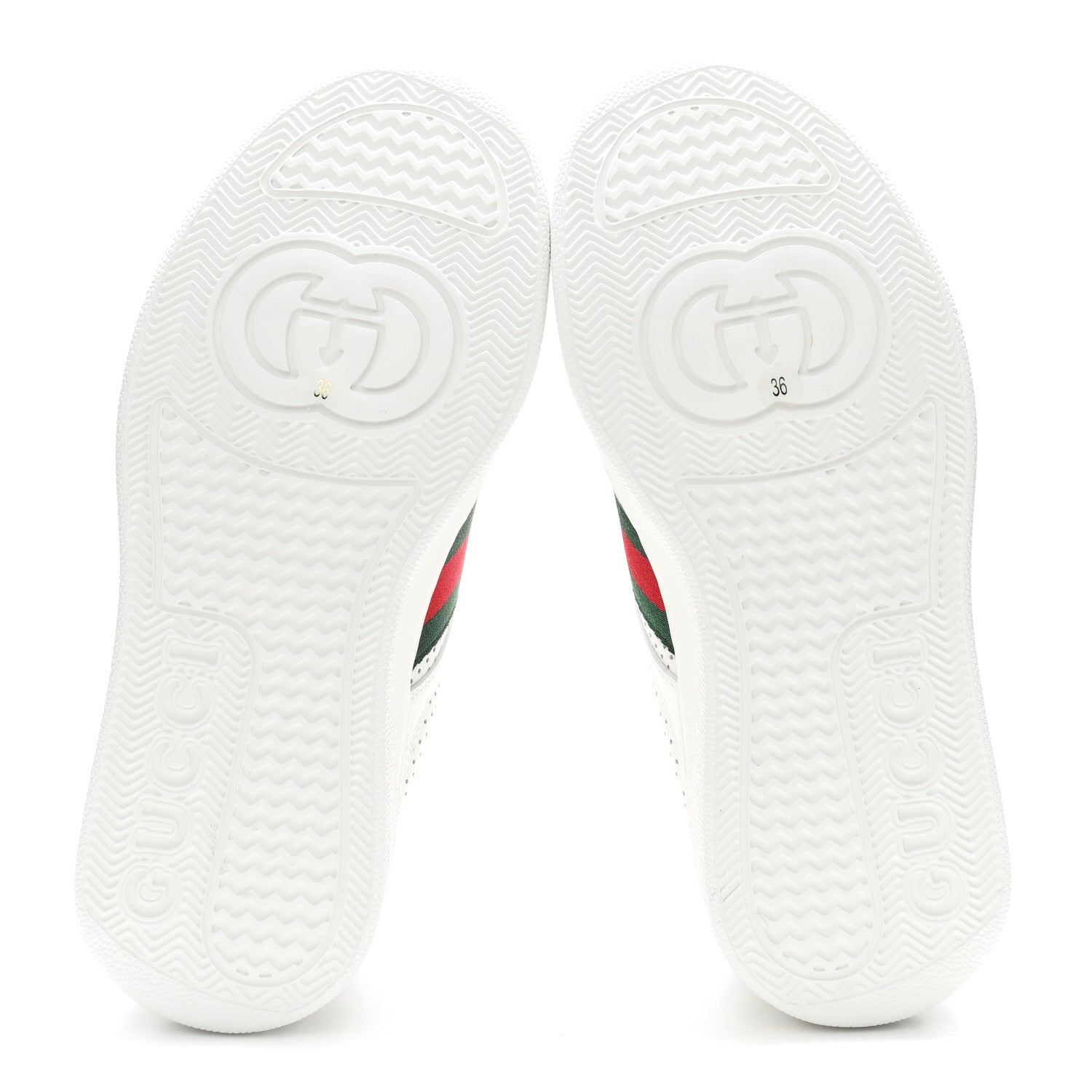 Gucci Calfskin Web Perforated Womens Platform 55mm Sneakers 36 White Bright Splash 6 of 11