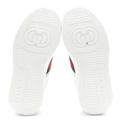Gucci Calfskin Web Perforated Womens Platform 55mm Sneakers 36 White Bright Splash 6 of 11