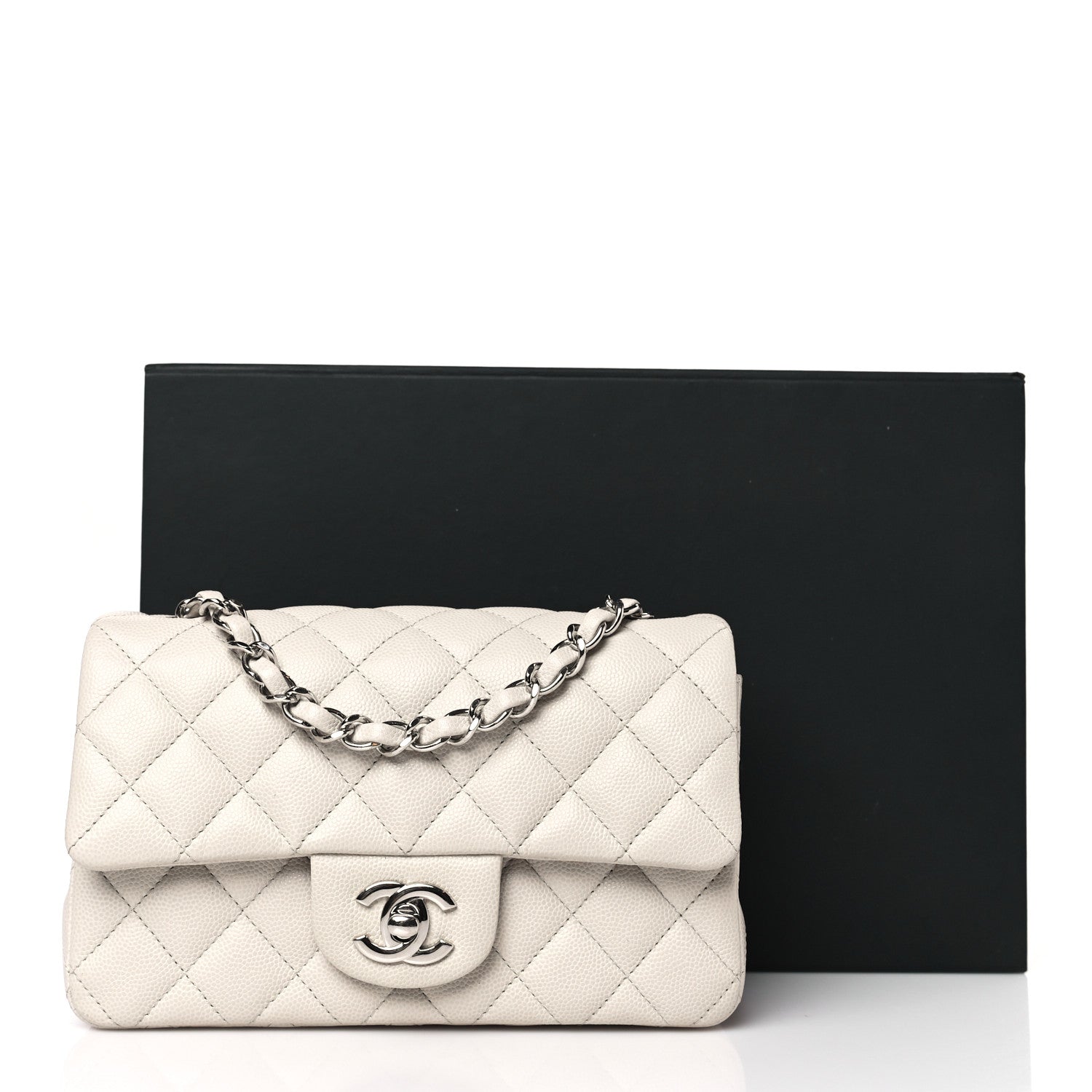 Chanel Caviar Quilted Mini Rectangular Flap Ivory 11 of 11