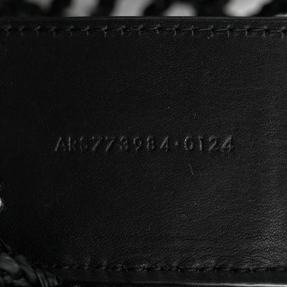 Saint Laurent Raffia Calfskin Oxalis Shoulder Bag Black 7 of 11