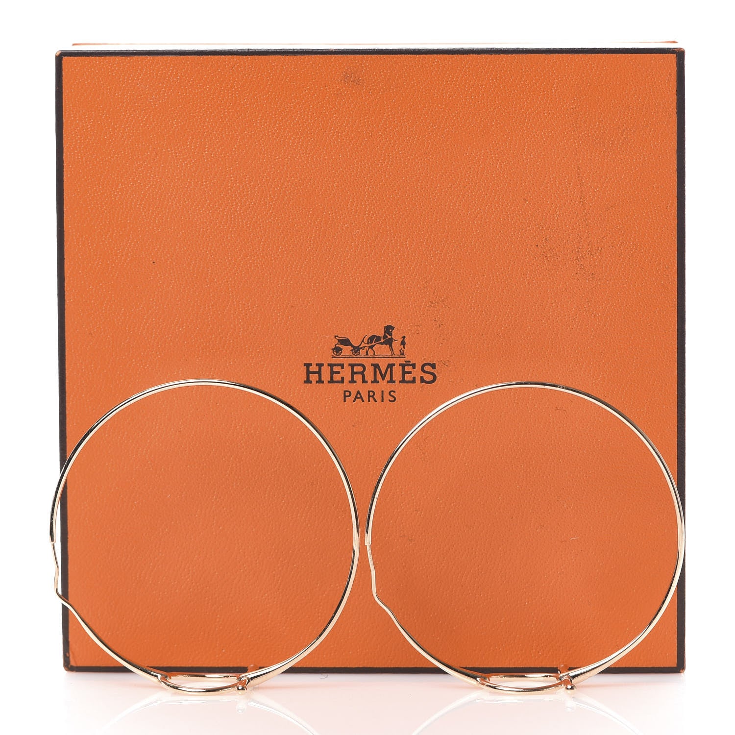 Hermes 18K Rose Gold Filet D'Or Hoop Earrings 5 of 5