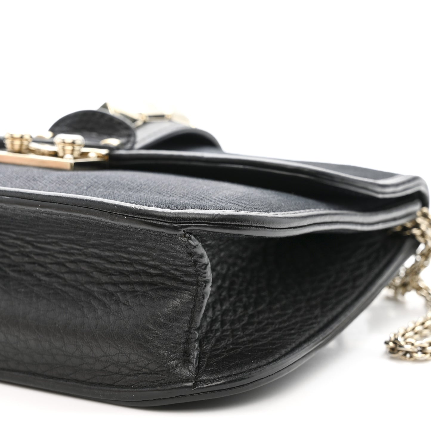 Denim Small Glam Lock Rockstud Flap Deep Denim