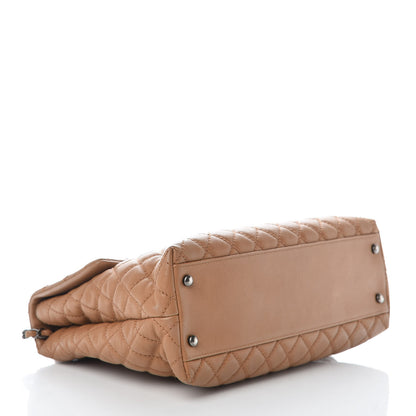 Chanel Caviar Quilted Large Coco Handle Flap Camel 4 of 13
