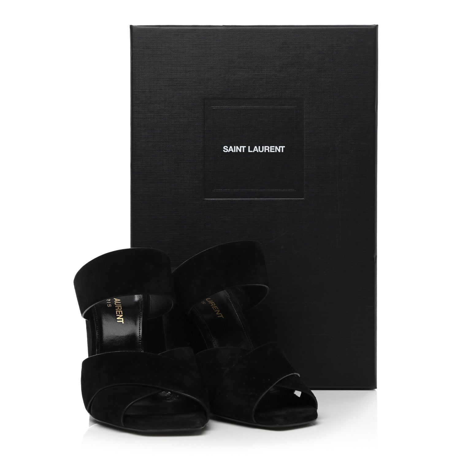 Saint Laurent Suede Oak Mule Sandals 37 Black 9 of 9