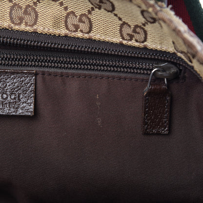 Gucci GG Monogram Medium Web Handle Bucket Tote Dark Brown 15 of 26