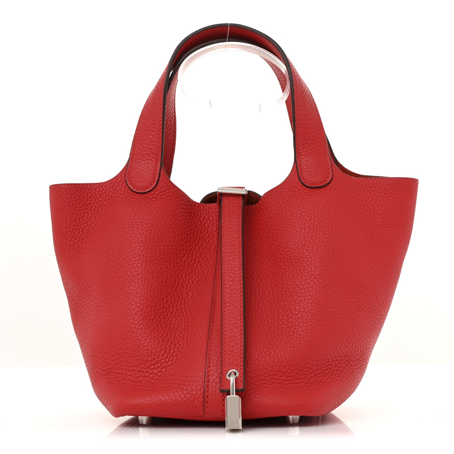 Hermes Taurillon Clemence Picotin Lock 18 PM Rouge de Coeur 1 of 11