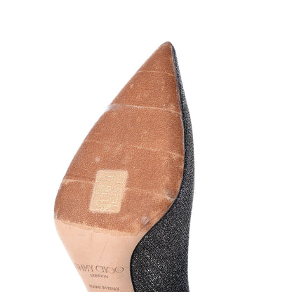 Jimmy Choo Glitter Pointy Toe Romy 100 Pumps 36.5 Anthracite 11 of 12