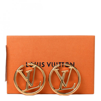 Louis Vuitton Metal Louise Hoop Earrings Gold 4 of 4