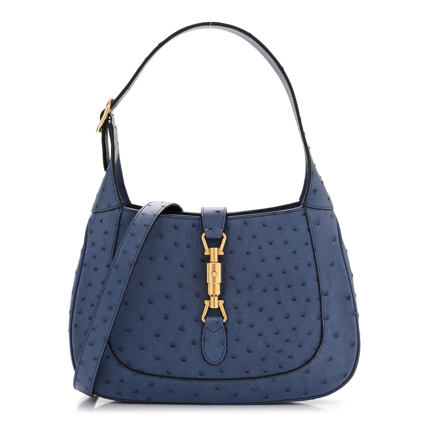 Ostrich Small Jackie 1961 Hobo Washed Indigo