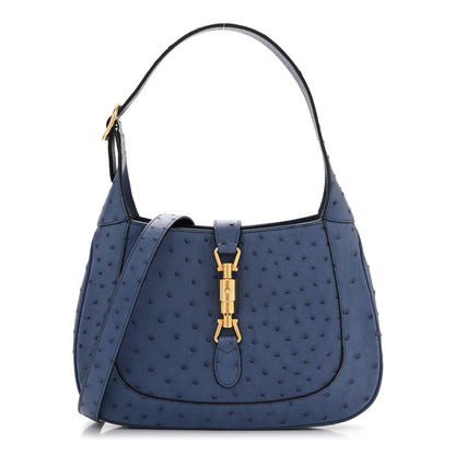 Gucci Ostrich Small Jackie 1961 Hobo Washed Indigo 1 of 11