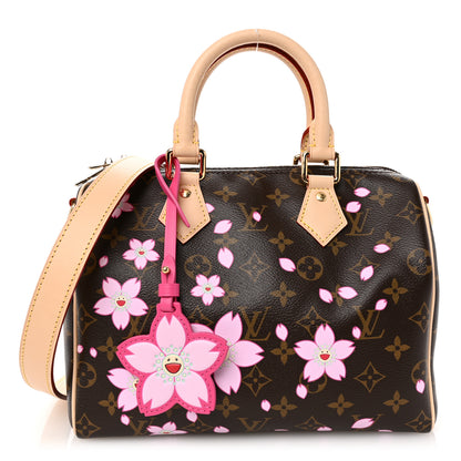 Louis Vuitton LV X TM Monogram Cherry Blossom Speedy Bandouliere 25 Sakura Brown 1 of 9
