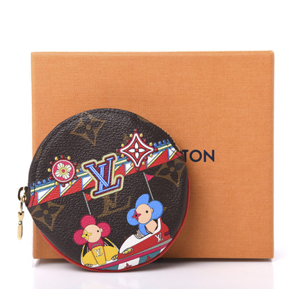 Louis Vuitton Monogram 2020 Christmas Animation Bumper Cars Round Coin Purse Coquelicot 9 of 9