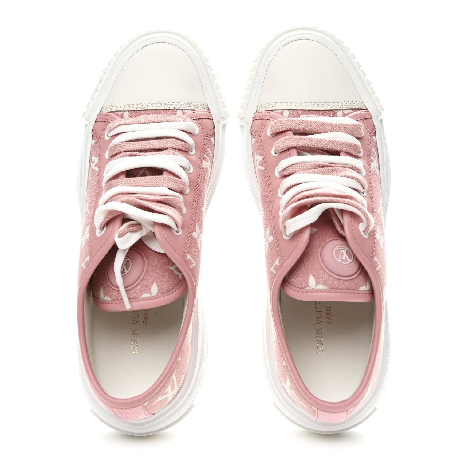 Louis Vuitton Denim Monogram Squad Sneakers 38.5 Pink 38.5 Pink 2 of 10