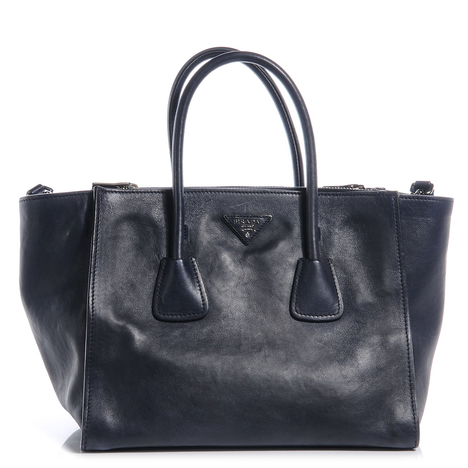 Prada Glace Calf Twin Pocket Tote Baltico 1 of 11