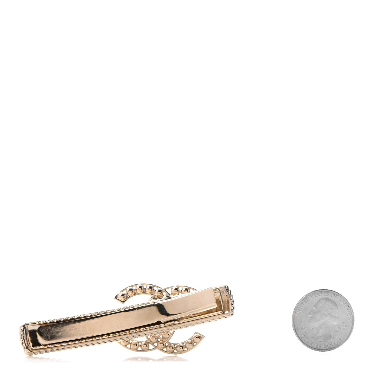 Metal Crystal Pearl CC Hair Clip Gold Pearly White