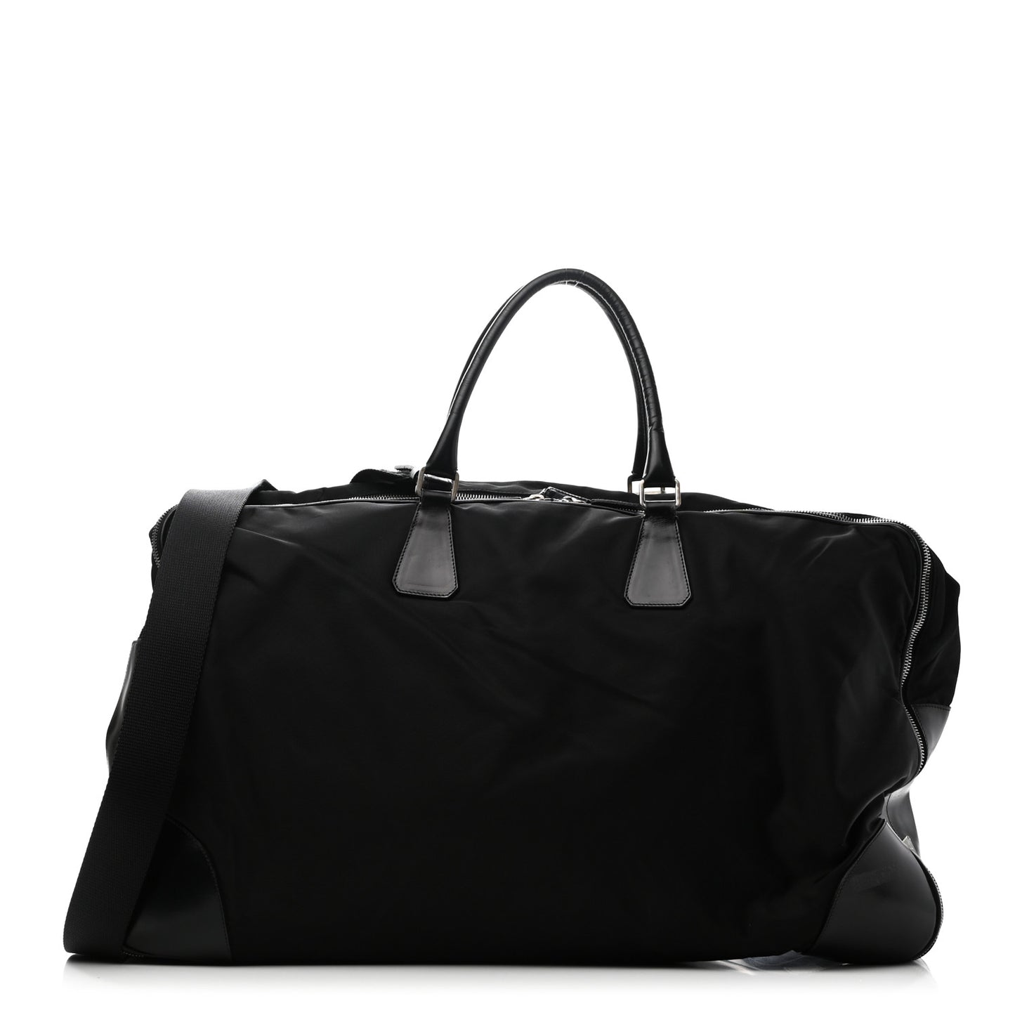 Tessuto Nylon Calfskin Duffle Black