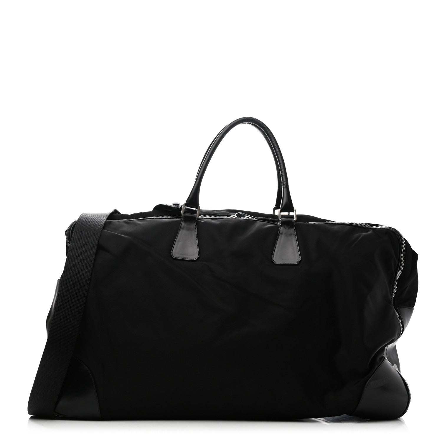 Prada Tessuto Nylon Calfskin Duffle Black 1 of 20