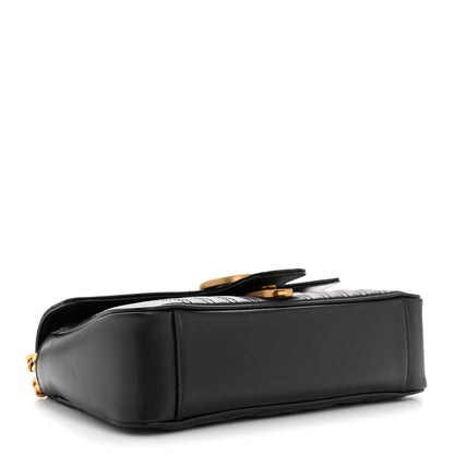 Gucci Calfskin Matelasse Small GG Marmont Shoulder Bag Black 4 of 11