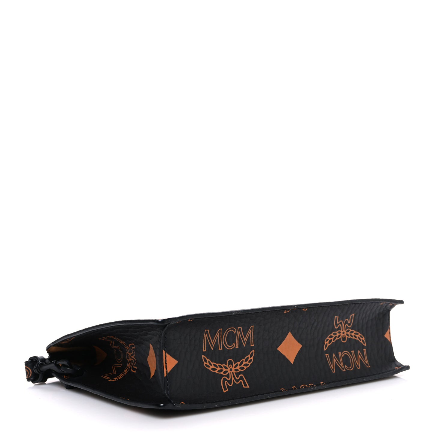 Maxi Visetos Medium Aren Wristlet Zip Pouch Black