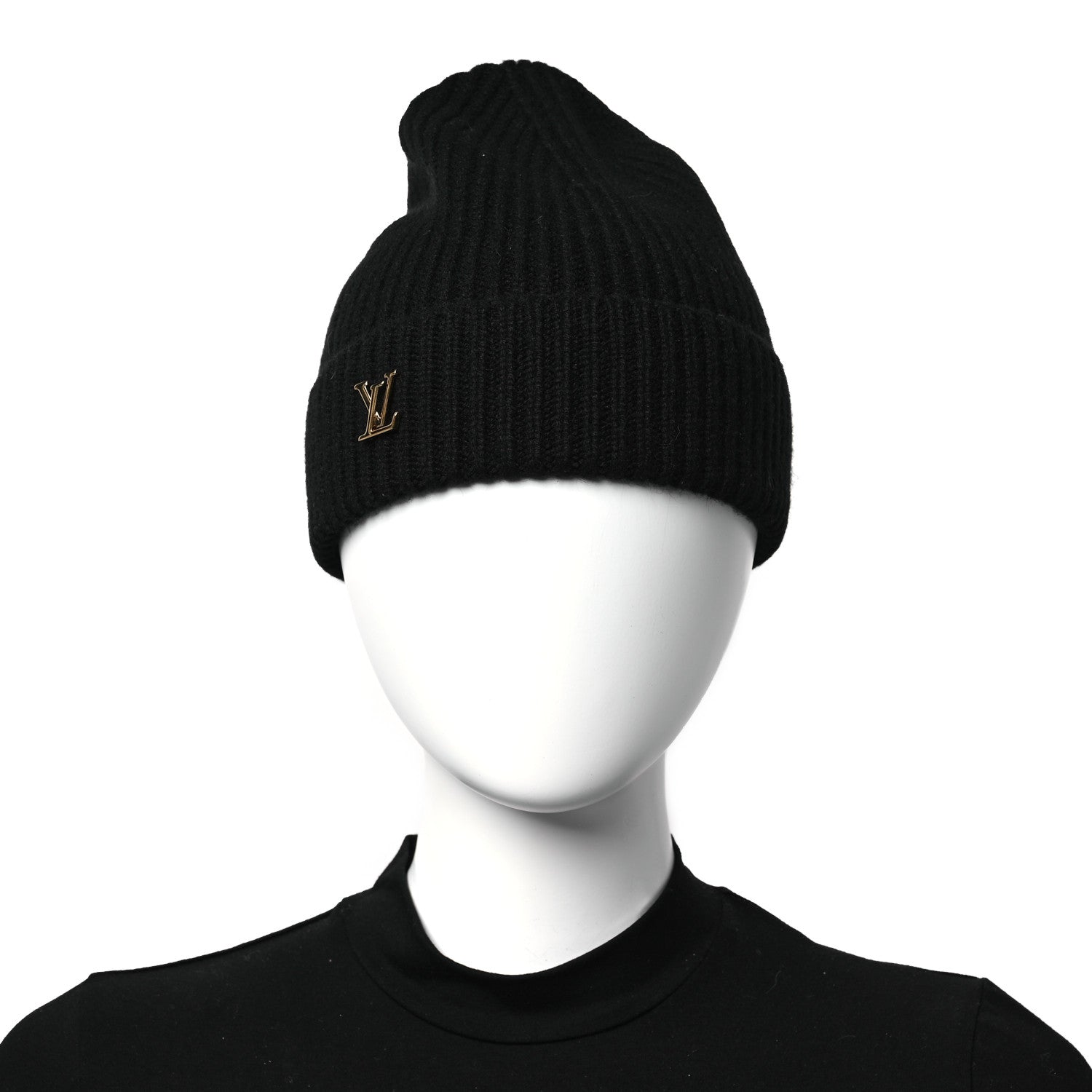 Louis Vuitton Cashmere Ribbed LV Spark Beanie Black 2 of 5