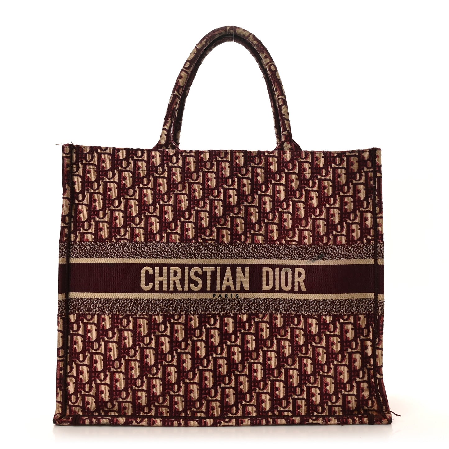 Oblique Large Book Tote Burgundy Multicolor