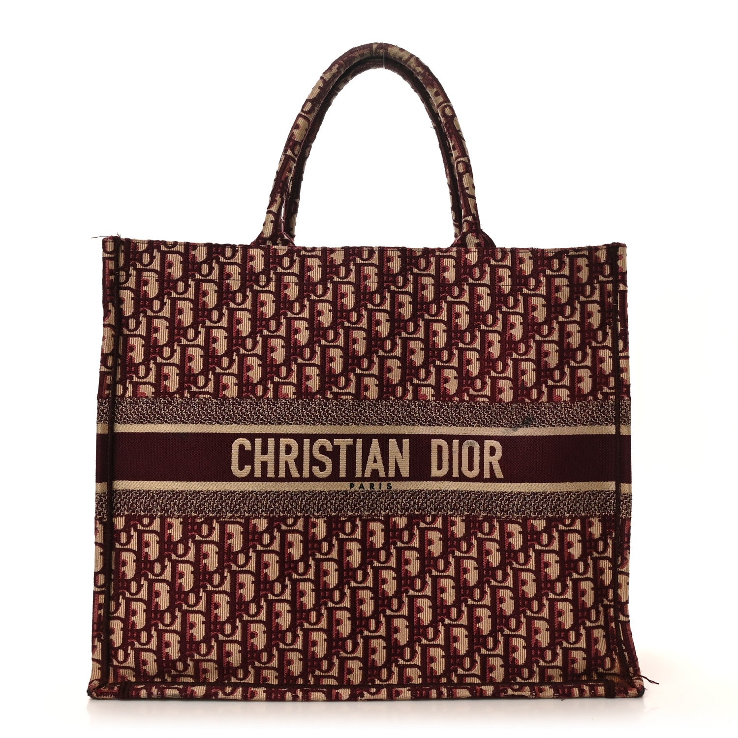 Christian Dior Oblique Large Book Tote Burgundy Multicolor 1 of 13