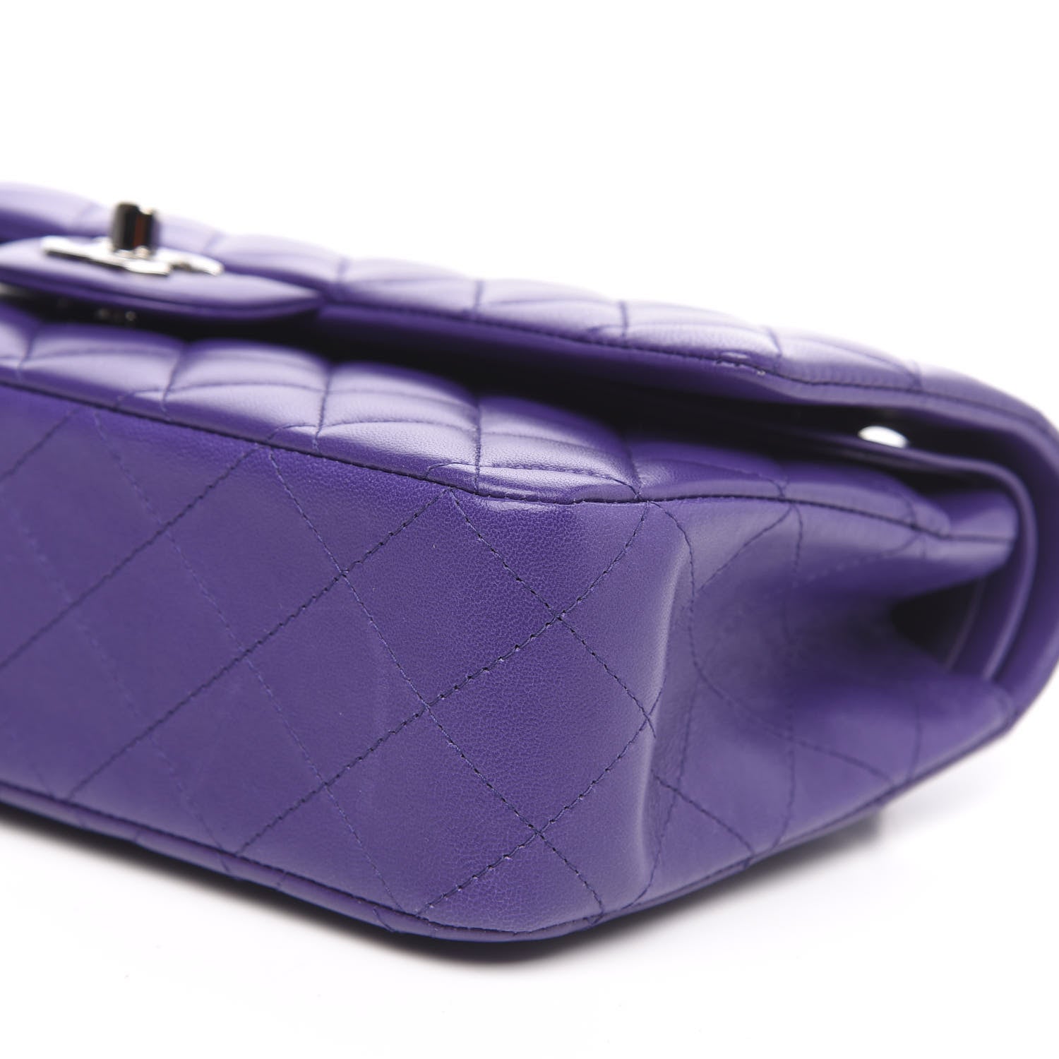 Chanel Lambskin Quilted Medium Double Flap Purple 9 of 11