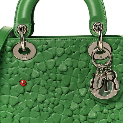 Christian Dior Lambskin Clover Allover Embroidered Mini Lady Dior Lucky Green 8 of 10